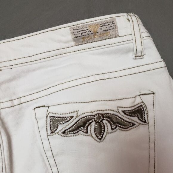 Frilli exchange White jeans / Crop / Capri With Embroidery Sz 13/14 - Picture 3 of 16